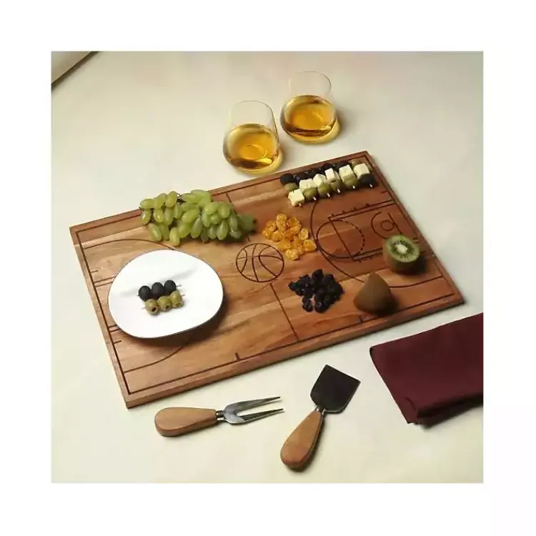 Serving & Entertaining-Kirklands Home Basketball Court Wooden Serving Board Brown
