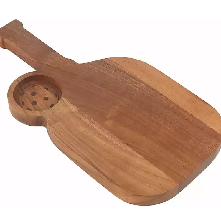 Serving & Entertaining-Kirklands Home Pickleball Shaped Acacia Wood Serving Board