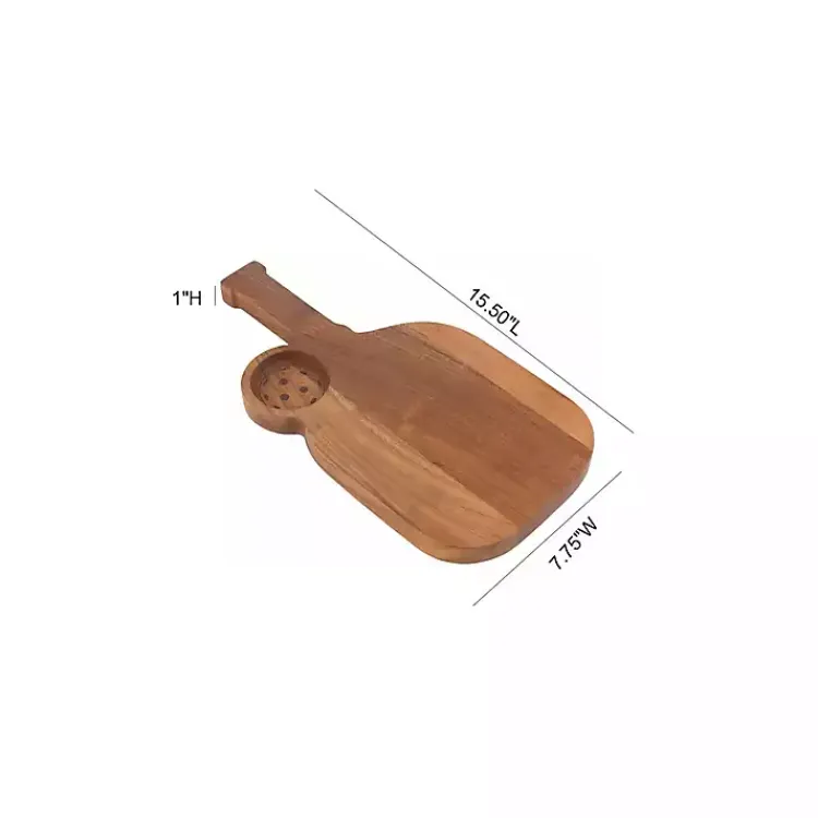 Serving & Entertaining-Kirklands Home Pickleball Shaped Acacia Wood Serving Board