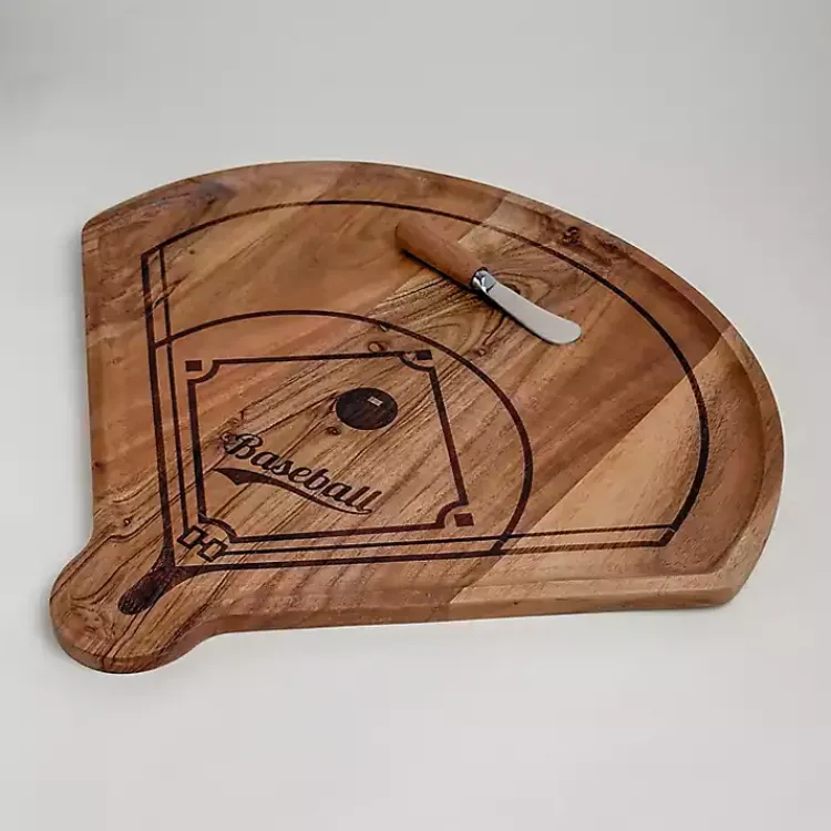 Serving & Entertaining-Kirklands Home Homeplate Shaped Acacia Wood Serving Board