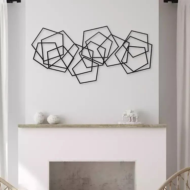 Wall Plaques-Kirklands Home Astraga Pentagon Plaque Black