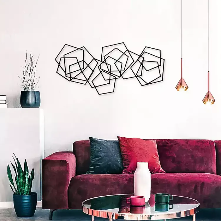 Wall Plaques-Kirklands Home Astraga Pentagon Plaque Black