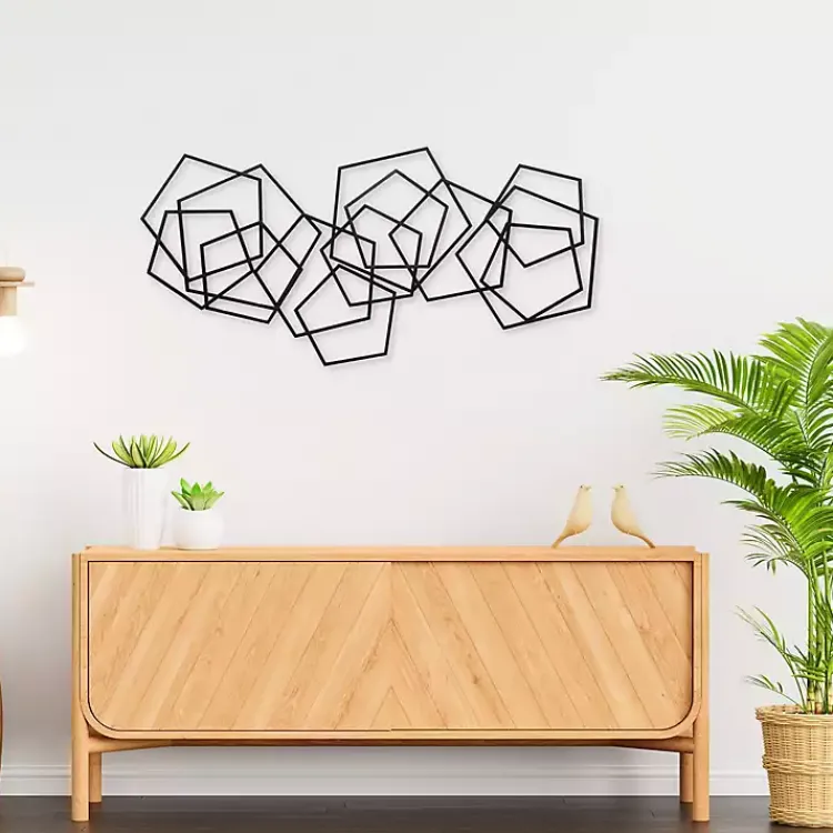 Wall Plaques-Kirklands Home Astraga Pentagon Plaque Black