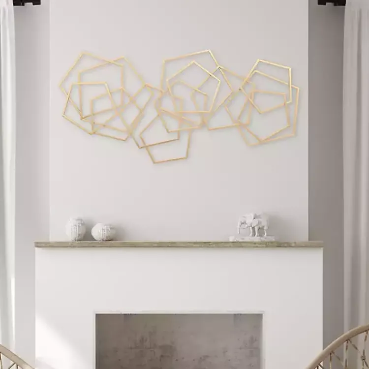 Wall Plaques-Kirklands Home Astraga Pentagon Plaque Gold