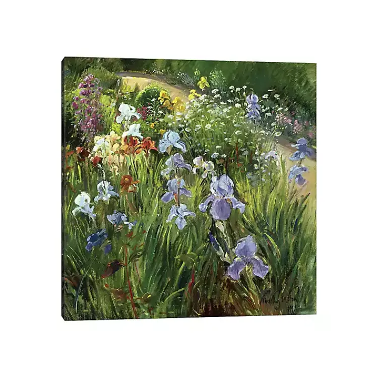 Canvas Art-Kirklands Home Irises and Oxeye Daisies Canvas Art Print Multi
