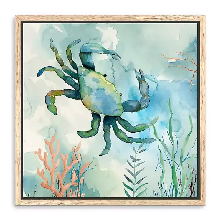 Canvas Art-Kirklands Home Coastal Bay Crab Framed Canvas Art Print