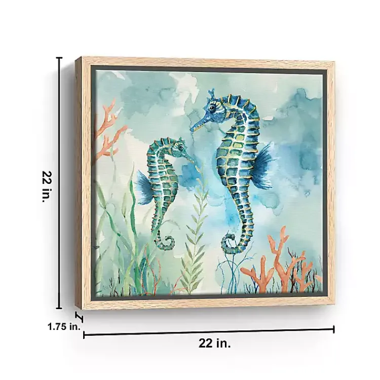 Canvas Art-Kirklands Home Coastal Bay Seahorses Framed Canvas Art Print