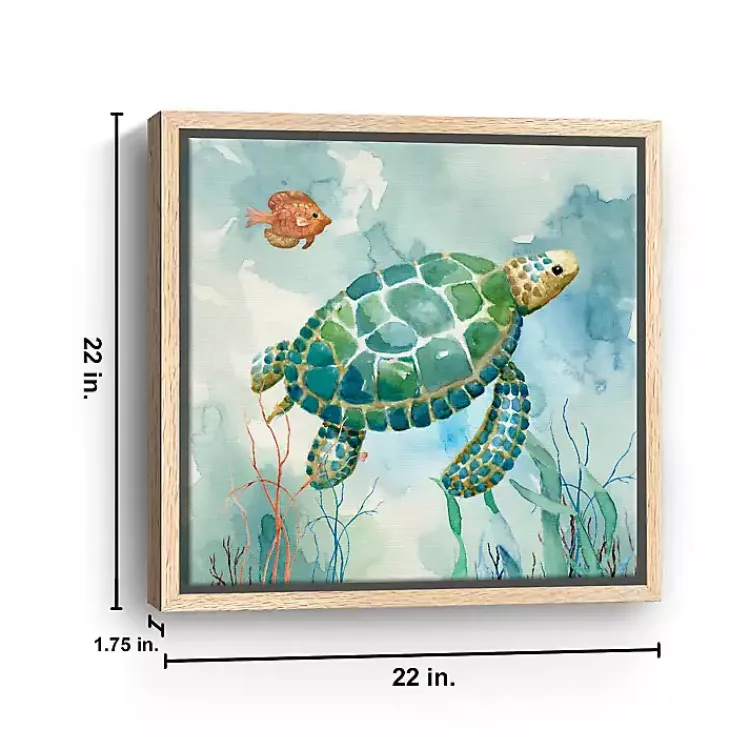 Canvas Art-Kirklands Home Coral Bay Sea Turtle Framed Canvas Art Print