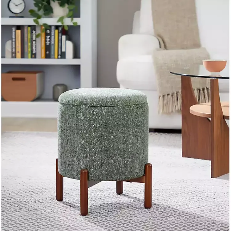 Benches & Ottomans-Kirklands Home Daniella Storage Ottoman Green