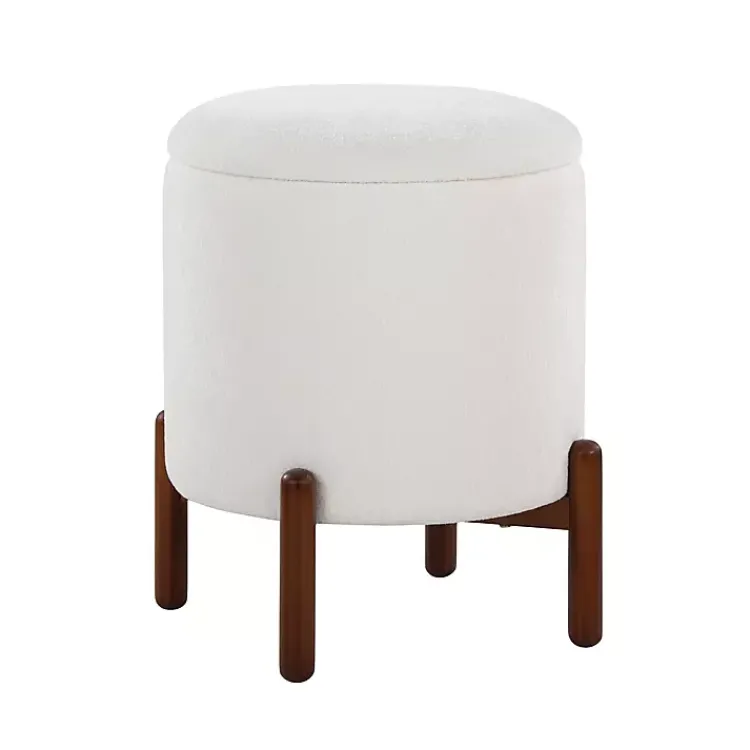 Benches & Ottomans-Kirklands Home Daniella Storage Ottoman White