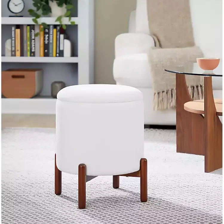 Benches & Ottomans-Kirklands Home Daniella Storage Ottoman White