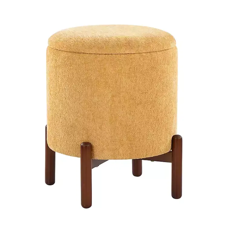 Benches & Ottomans-Kirklands Home Daniella Storage Ottoman Yellow