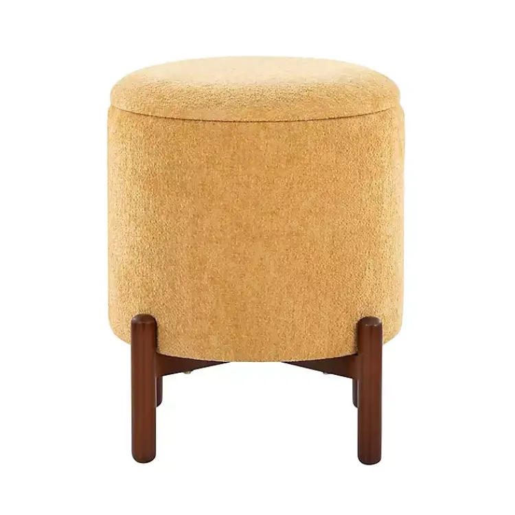 Benches & Ottomans-Kirklands Home Daniella Storage Ottoman Yellow