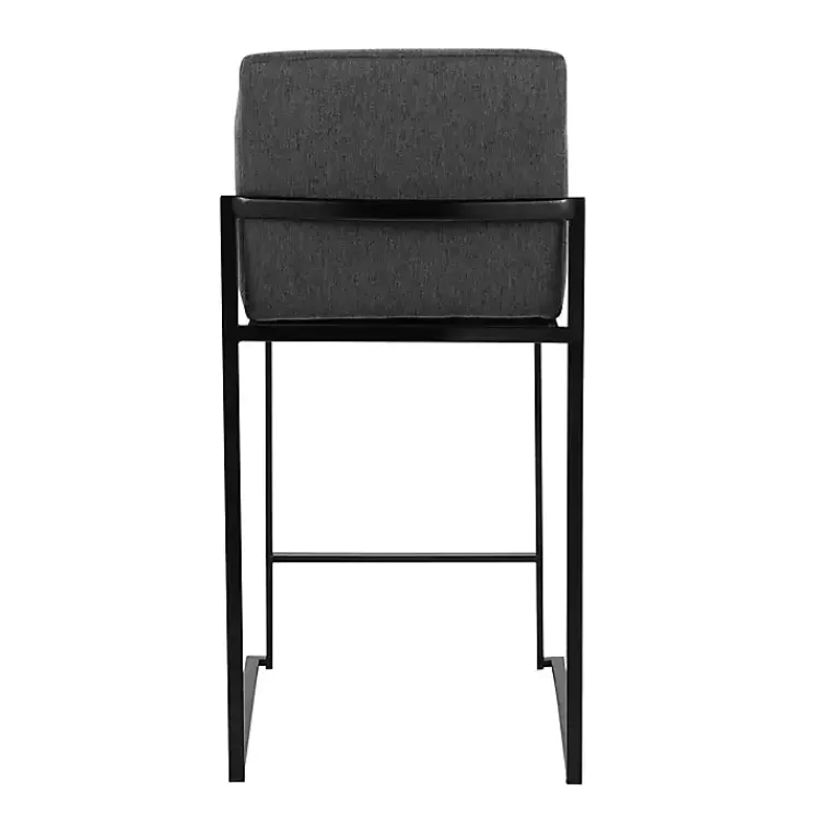 Bar Stools & Counter Height Stools-Kirklands Home Fiji Charcoal Upholstered Counter Stools, Set of 3 Gray