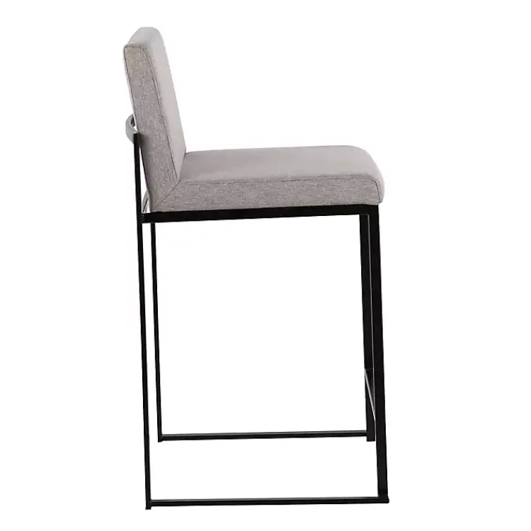 Bar Stools & Counter Height Stools-Kirklands Home Fiji Upholstered Counter Stools, Set of 3 Gray