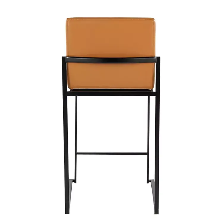 Bar Stools & Counter Height Stools-Kirklands Home Fiji Camel Faux Leather Counter Stools, Set of 2 Tan