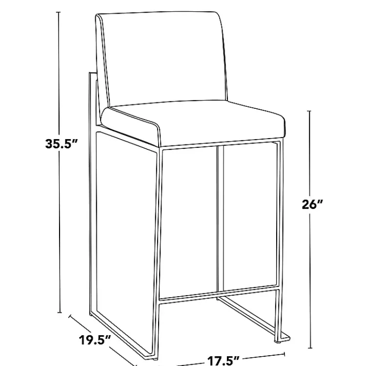 Bar Stools & Counter Height Stools-Kirklands Home Fiji Faux Leather Counter Stools, Set of 3 Gray