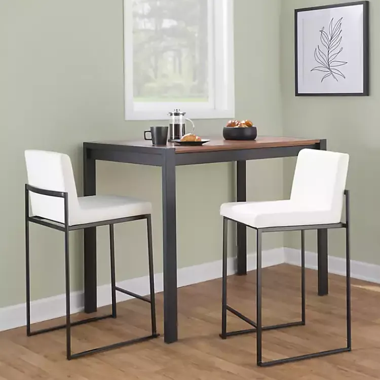 Bar Stools & Counter Height Stools-Kirklands Home Fiji Faux Leather Counter Stools, Set of 3 White