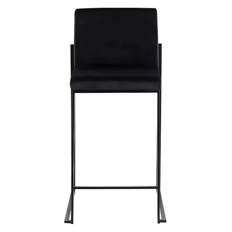Bar Stools & Counter Height Stools-Kirklands Home Fiji Velvet Counter Stools, Set of 3 Black