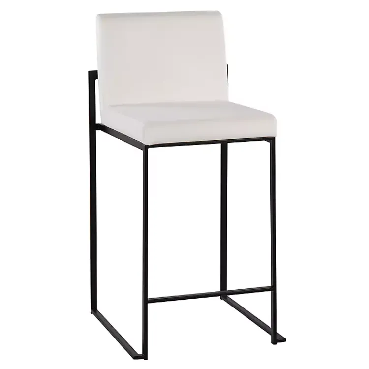 Bar Stools & Counter Height Stools-Kirklands Home Fiji Velvet Counter Stools, Set of 3 White