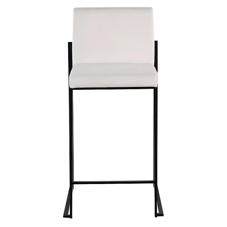 Bar Stools & Counter Height Stools-Kirklands Home Fiji Velvet Counter Stools, Set of 3 White