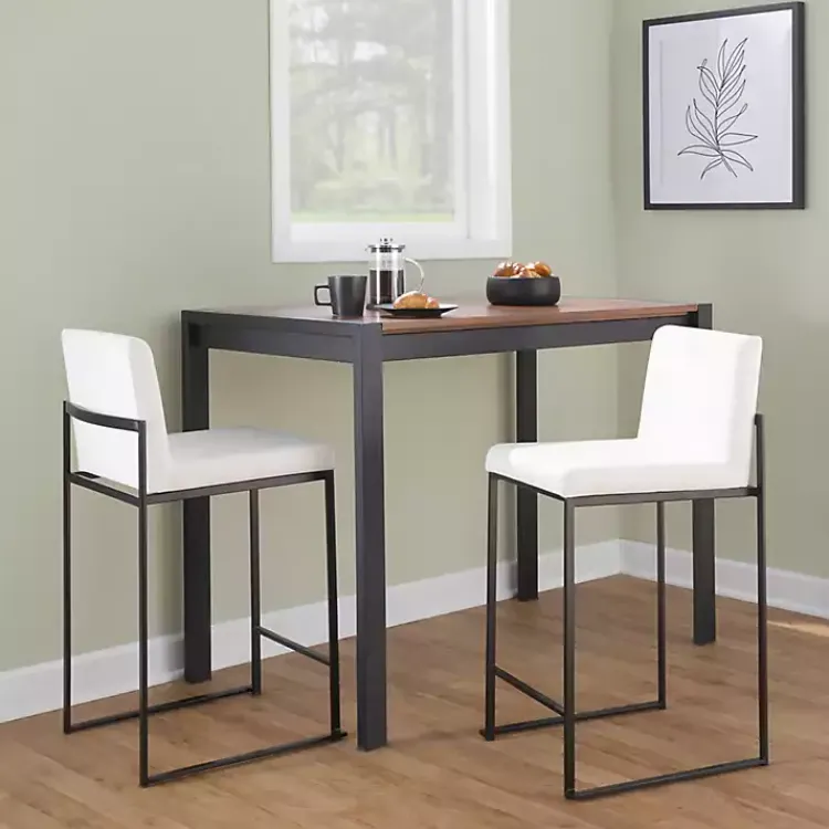 Bar Stools & Counter Height Stools-Kirklands Home Fiji Velvet Counter Stools, Set of 3 White
