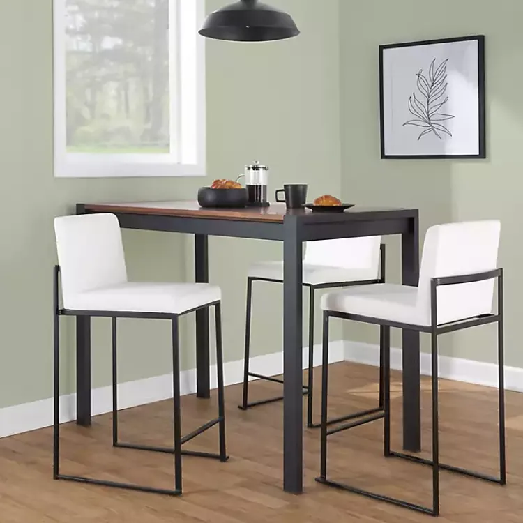 Bar Stools & Counter Height Stools-Kirklands Home Fiji Velvet Counter Stools, Set of 3 White