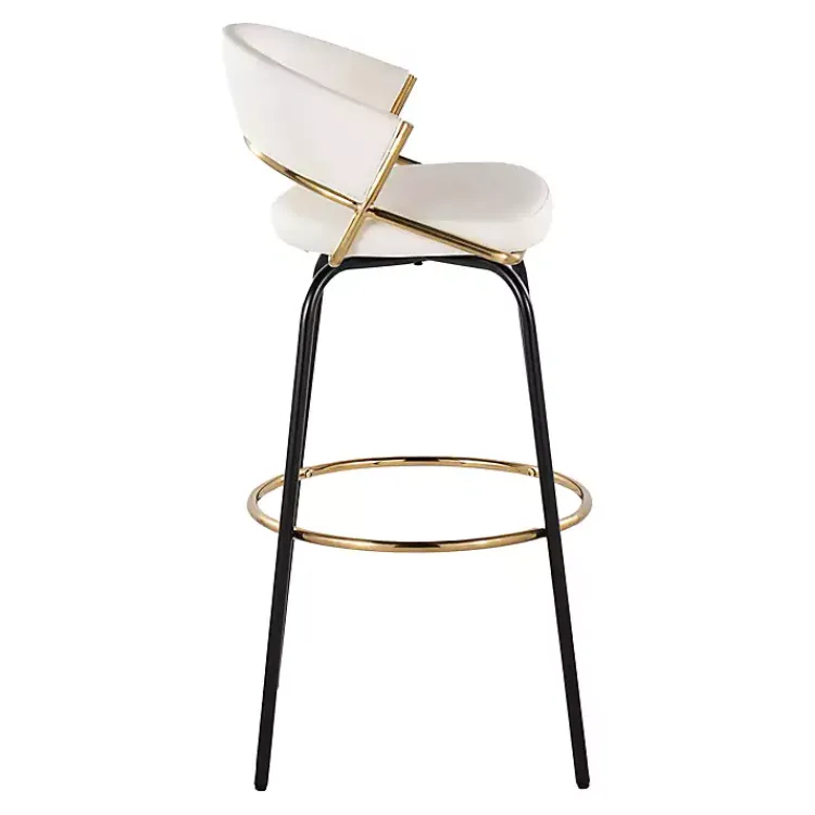 Bar Stools & Counter Height Stools-Kirklands Home Remy Swivel Bar Stools, Set of 2 White