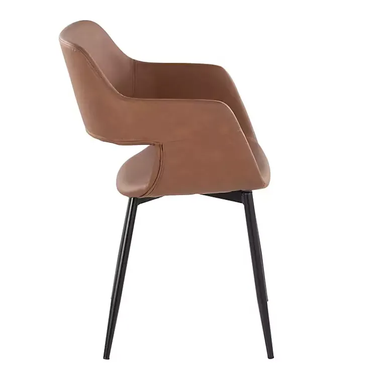 Dining Chairs-Kirklands Home Faux Leather Marge Dining Chairs, Set of 2 Brown