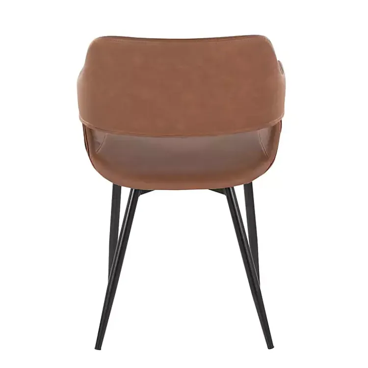 Dining Chairs-Kirklands Home Faux Leather Marge Dining Chairs, Set of 2 Brown