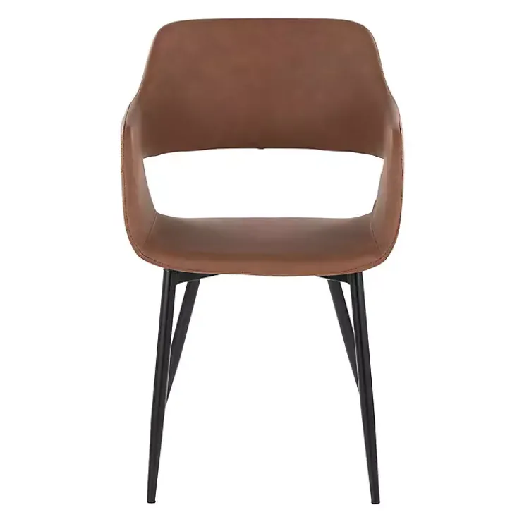 Dining Chairs-Kirklands Home Faux Leather Marge Dining Chairs, Set of 2 Brown