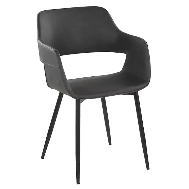 Dining Chairs-Kirklands Home Faux Leather Marge Dining Chairs, Set of 2 Gray