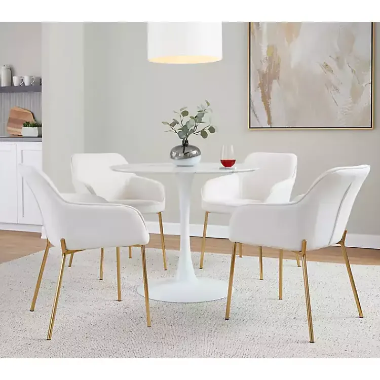 Dining Chairs-Kirklands Home Upholstered Daniella Dining Chairs, Set of 2 Ivory