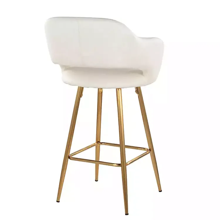 Bar Stools & Counter Height Stools-Kirklands Home Faux Leather Marge Counter Stools, Set of 2 Ivory