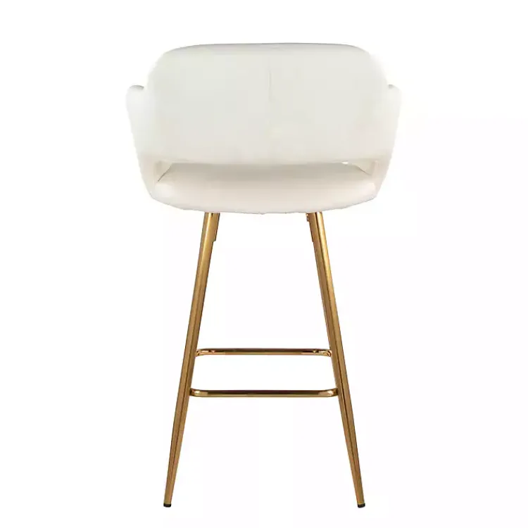 Bar Stools & Counter Height Stools-Kirklands Home Faux Leather Marge Counter Stools, Set of 2 Ivory