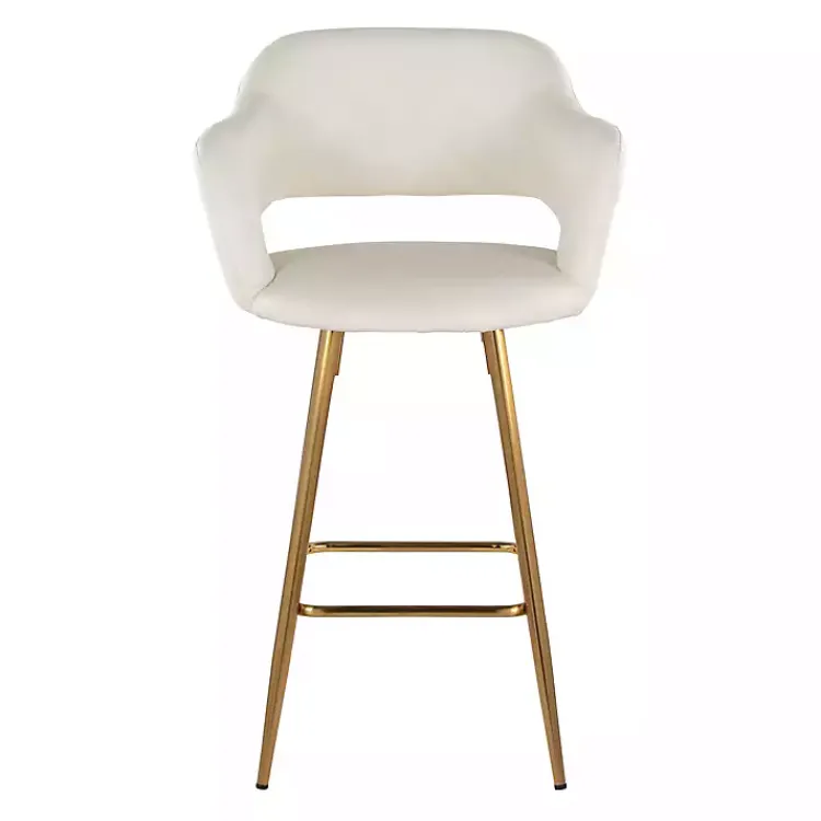 Bar Stools & Counter Height Stools-Kirklands Home Faux Leather Marge Counter Stools, Set of 2 Ivory