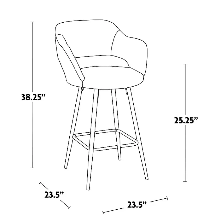 Bar Stools & Counter Height Stools-Kirklands Home Faux Leather Marge Counter Stools, Set of 2 Gray