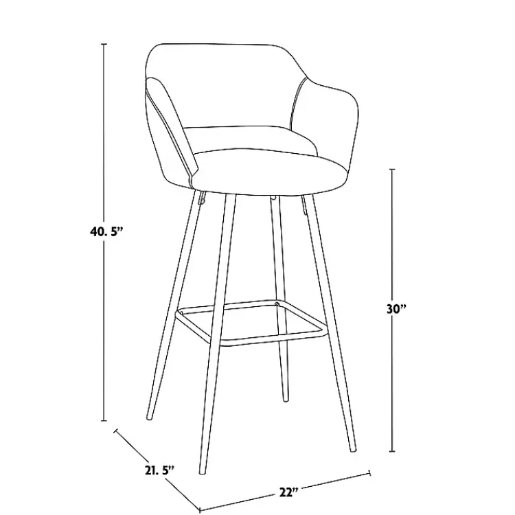 Bar Stools & Counter Height Stools-Kirklands Home Faux Leather Marge Bar Stools, Set of 2 Gray