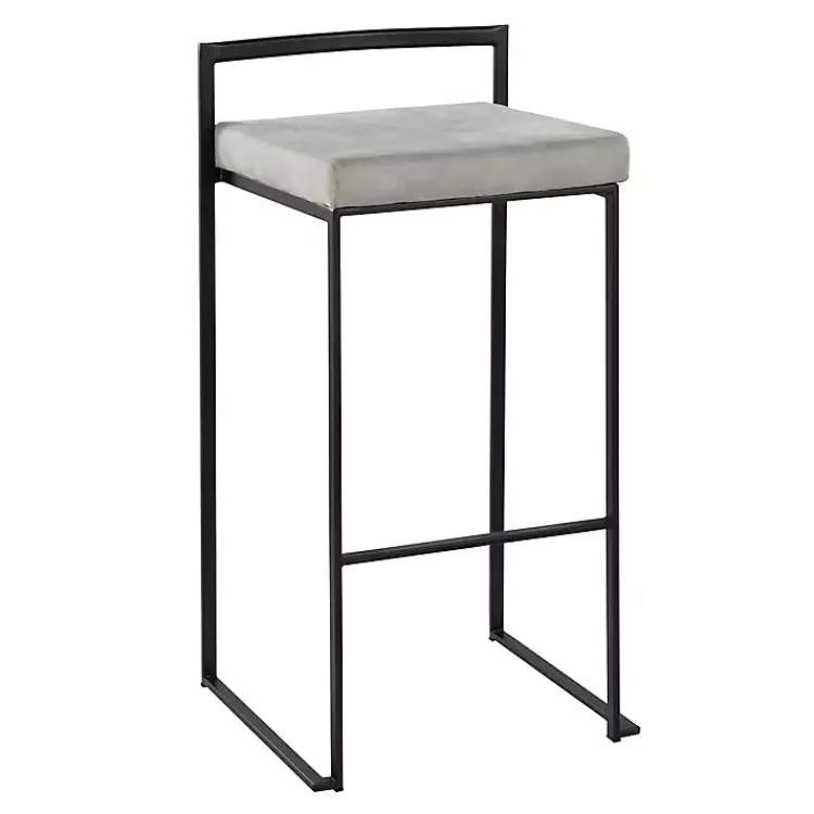 Bar Stools & Counter Height Stools-Kirklands Home Fiji Stackable Bar Stools, Set of 2 Gray