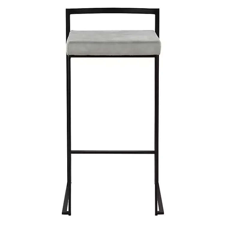 Bar Stools & Counter Height Stools-Kirklands Home Fiji Stackable Bar Stools, Set of 2 Gray
