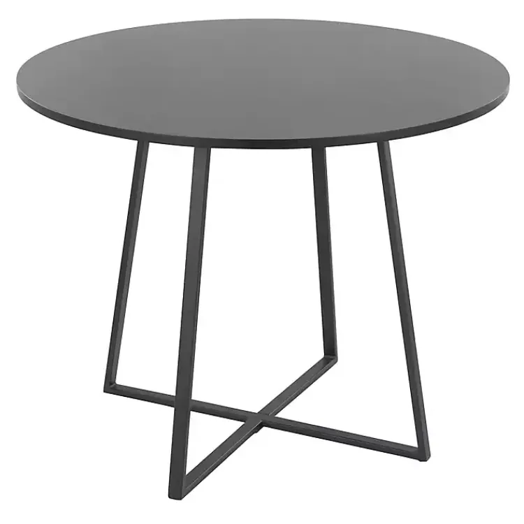 Dining Tables-Kirklands Home Canary Cosmo Round Dining Table Black