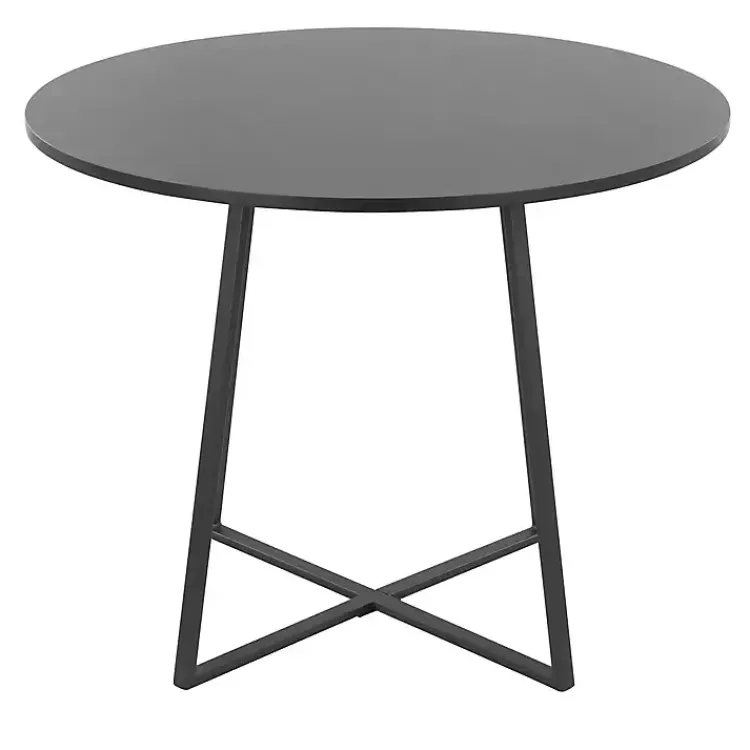Dining Tables-Kirklands Home Canary Cosmo Round Dining Table Black