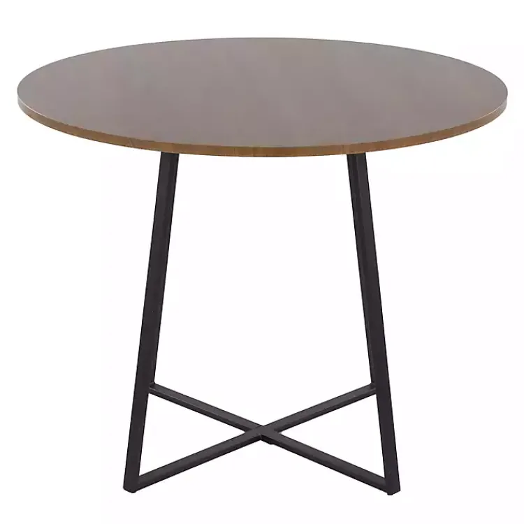 Dining Tables-Kirklands Home Black and Canary Cosmo Round Dining Table Brown