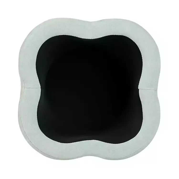 Benches & Ottomans-Kirklands Home Mint Chenille Flower Storage Ottoman Green