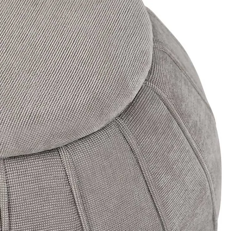 Benches & Ottomans-Kirklands Home Taupe Rounded Oval Storage Ottoman Gray