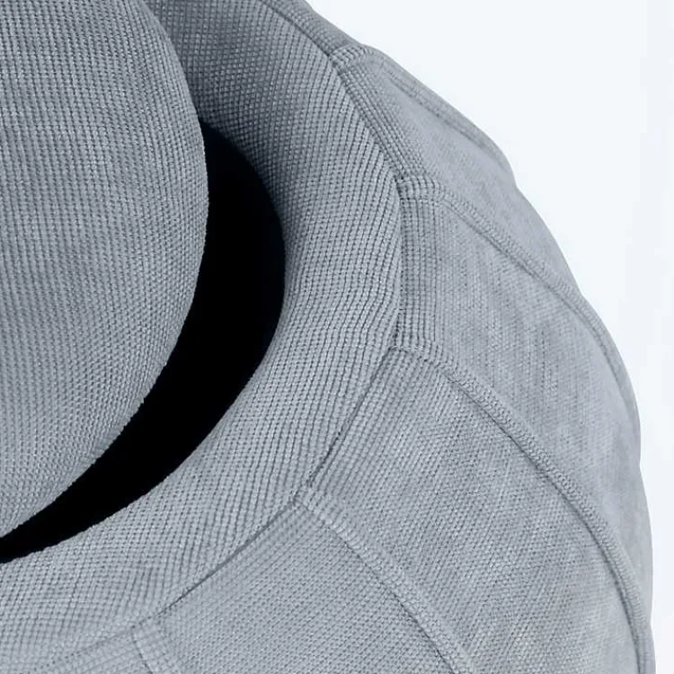 Benches & Ottomans-Kirklands Home Rounded Oval Storage Ottoman Gray