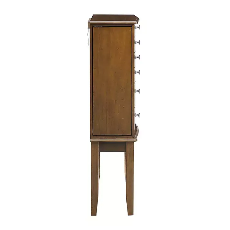 Dressers & Chests-Kirklands Home Walnut Wood 5-Drawer Zinnia Jewelry Armoire Brown