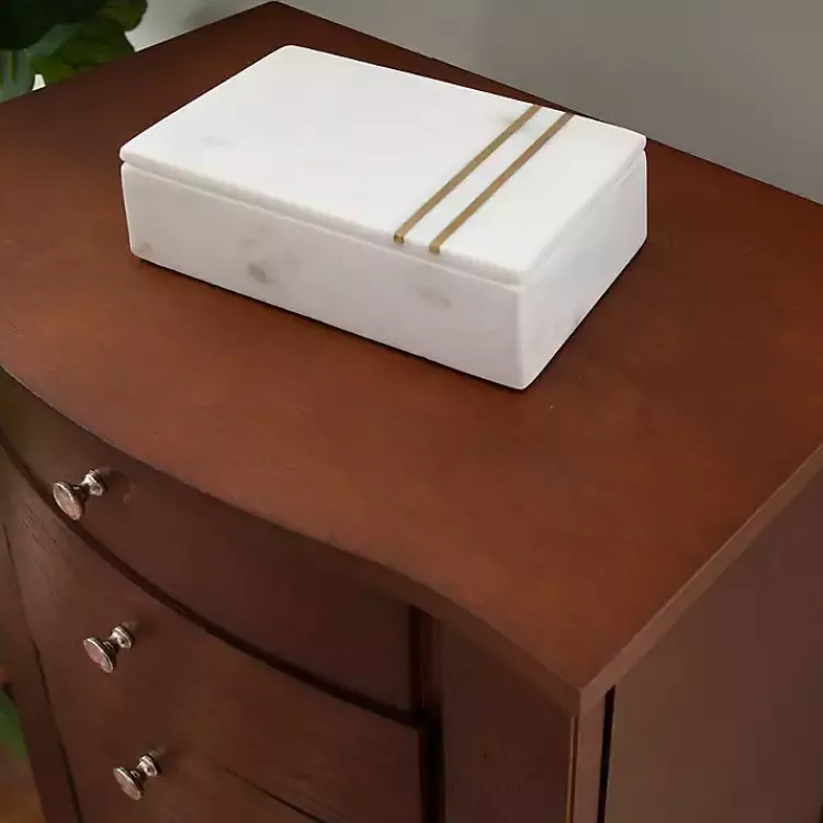 Dressers & Chests-Kirklands Home Walnut Wood 6-Drawer Maddie Jewelry Armoire Brown