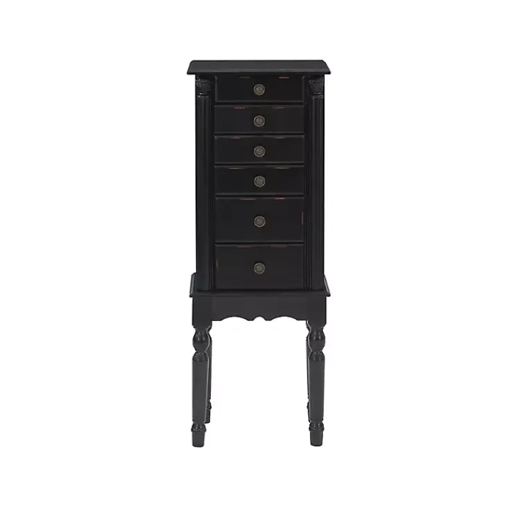 Dressers & Chests-Kirklands Home 5-Drawer Ollie Petite Jewelry Armoire Black
