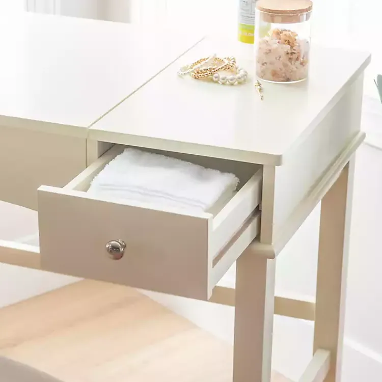 Dressers & Chests-Kirklands Home Cream Jennifer Flip-Top 2-pc. Vanity Set White